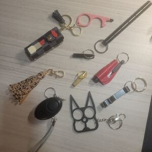 Self Defense Items. Assorted Keychain Set. 10 Total Pieces